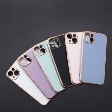 Dėklas Lighting Color Case for iPhone 12 Pro Max Mėlynas, auksiniais kraštais 9