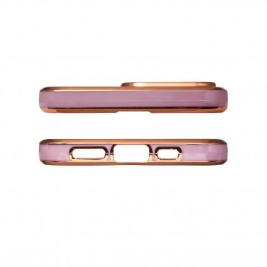 Dėklas Lighting Color Case for iPhone 12 Pro Max Purpurinis, auksiniais kraštais 2