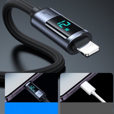 Lightning cable - USB A 2.4A 1.2m with LED display Joyroom S-AL012A16 - Juodas 4 Lightning cable - USB A 2.4A 1.2m with LED display Joyroom S-AL012A16 - Juodas 4
