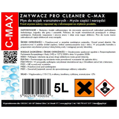 PRO CLEANER C-MAX 5L Skysčio dalių valiklis, skirtas dirbtuvėms ir plovykloms 1