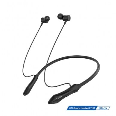 [Užsakomoji prekė] Lito - Bluetooth Earphones (LT-V135) - Wireless Neckband Earbuds for Sport, with Microphone, Bluetooth V5.3, 160mAh - Black 1