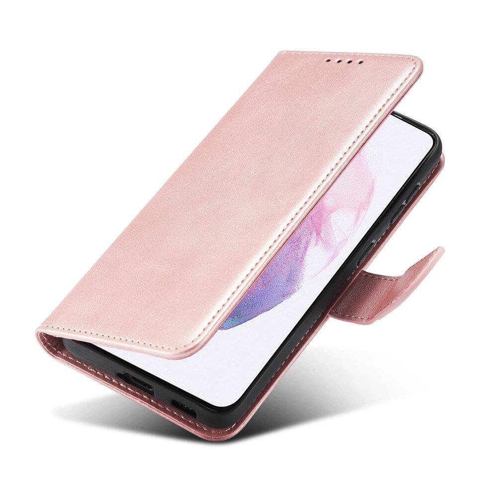 Akcija! Atverčiamas Dėklas Magnet Case Elegant skirtas Samsung Galaxy S22 Ultra Rožinis 1