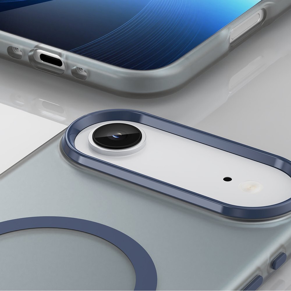 iPhone 17 Air Magnetic Abrasive dėklas, suderinamas su MagSafe – matinės mėlynos spalvos 3