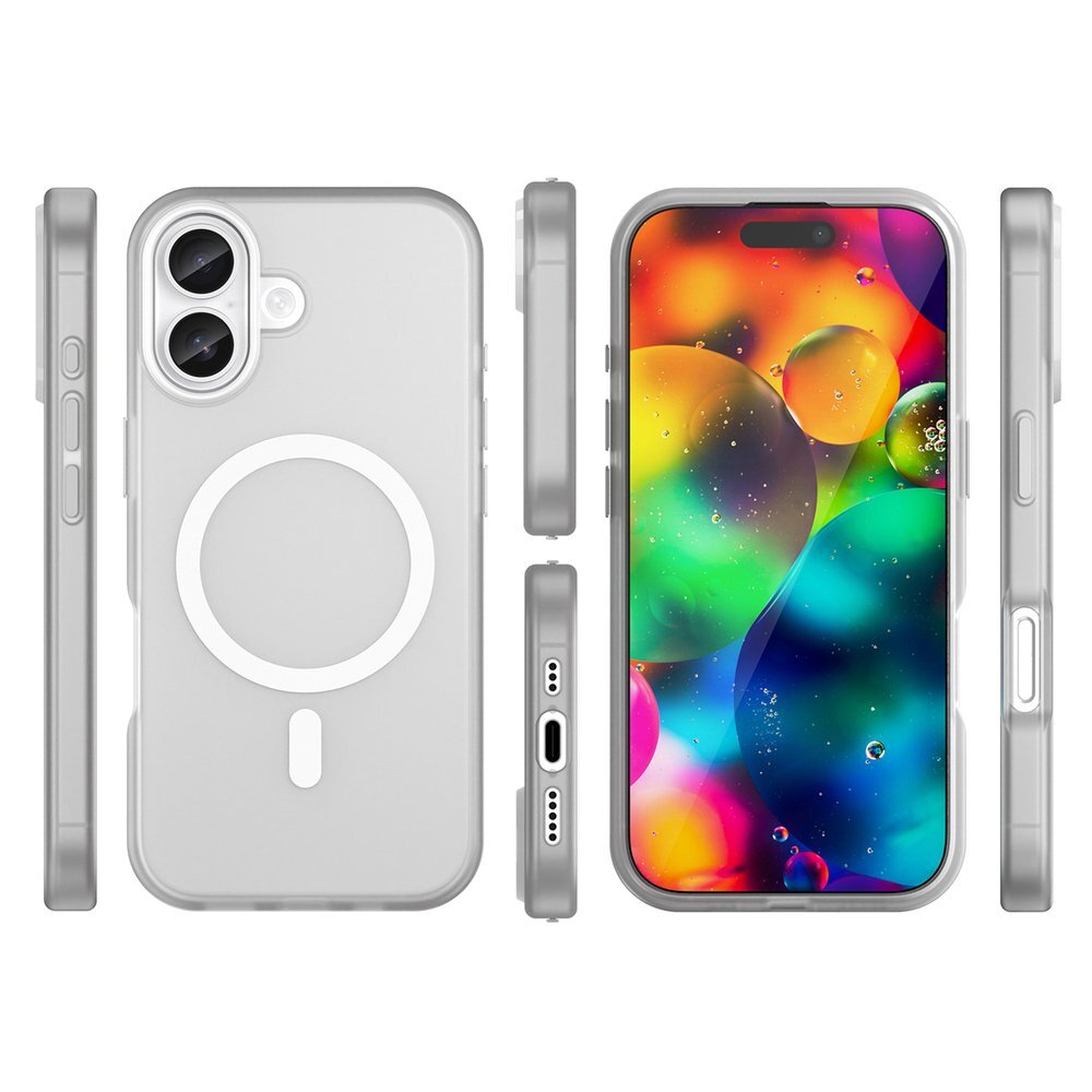 iPhone 17 magnetinis abrazyvinis MagSafe dėklas – matinės baltos spalvos 1 iPhone 17 magnetinis abrazyvinis MagSafe dėklas – matinės baltos spalvos 1