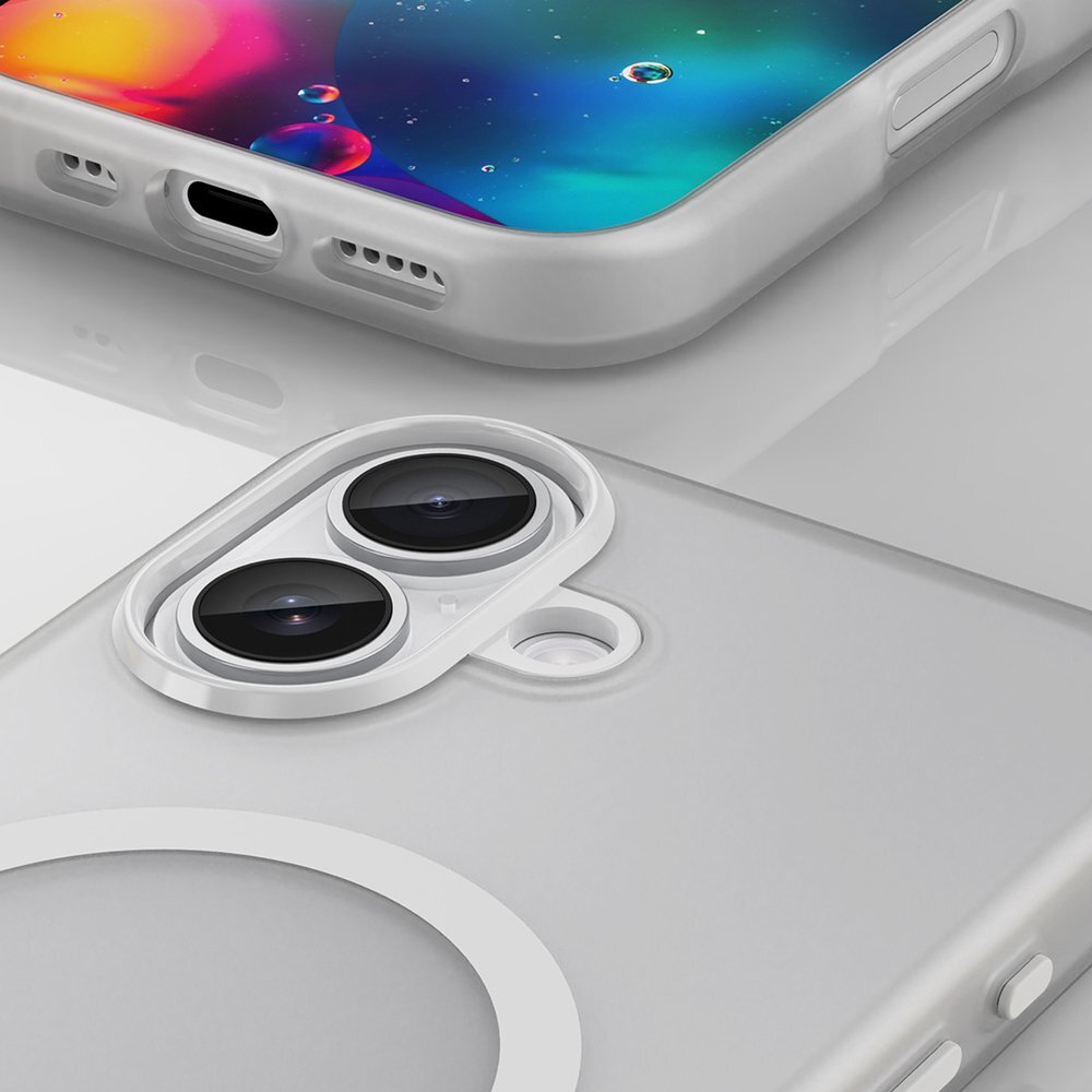iPhone 17 magnetinis abrazyvinis MagSafe dėklas – matinės baltos spalvos 8