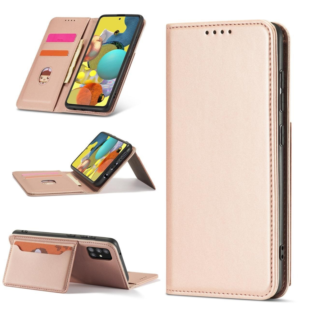 Dėklas Magnet Card Case Samsung Galaxy A12 5G Rožinis Dėklas Magnet Card Case Samsung Galaxy A12 5G Rožinis