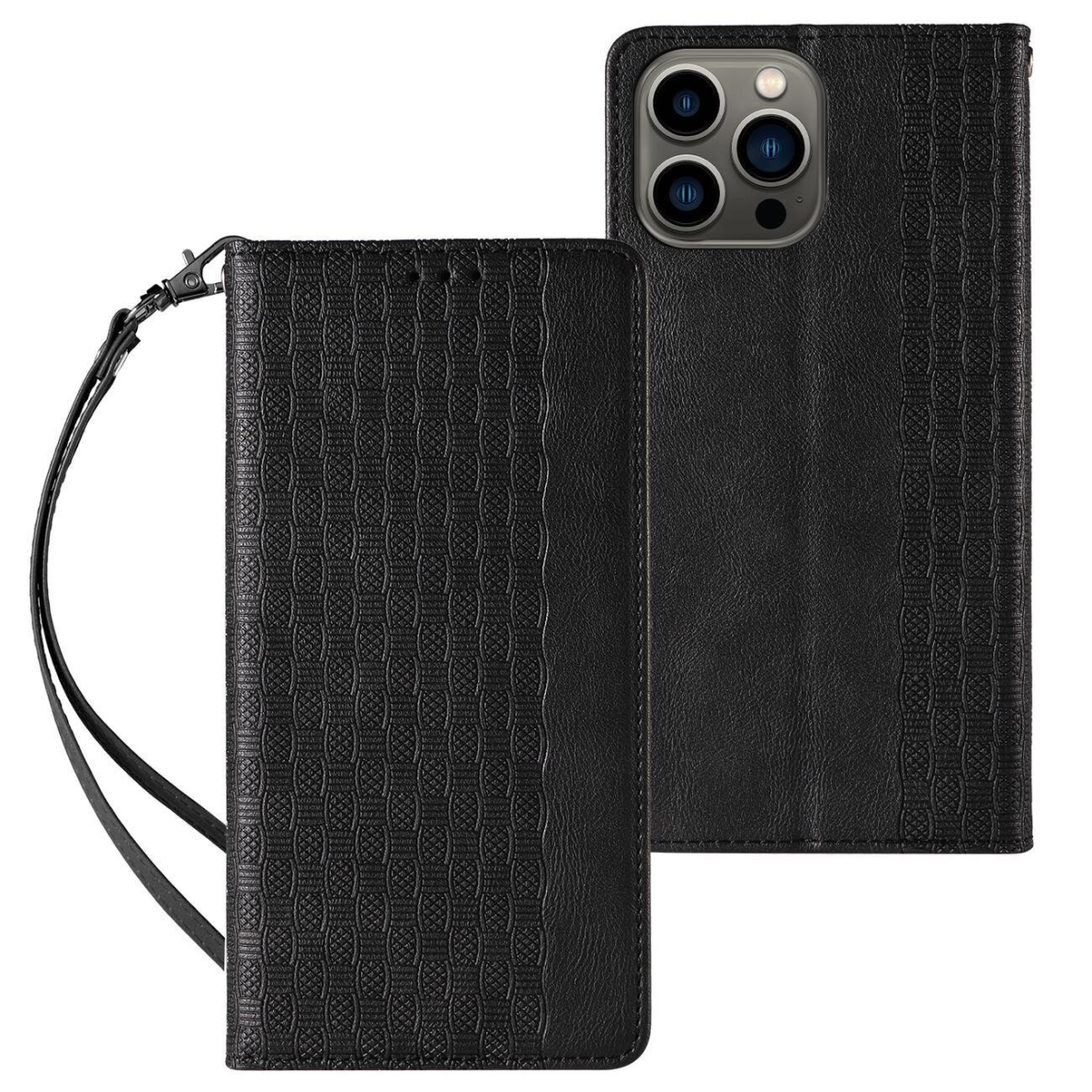 Dėklas Magnet Strap Case for iPhone 12 Pro Juodas Dėklas Magnet Strap Case for iPhone 12 Pro Juodas