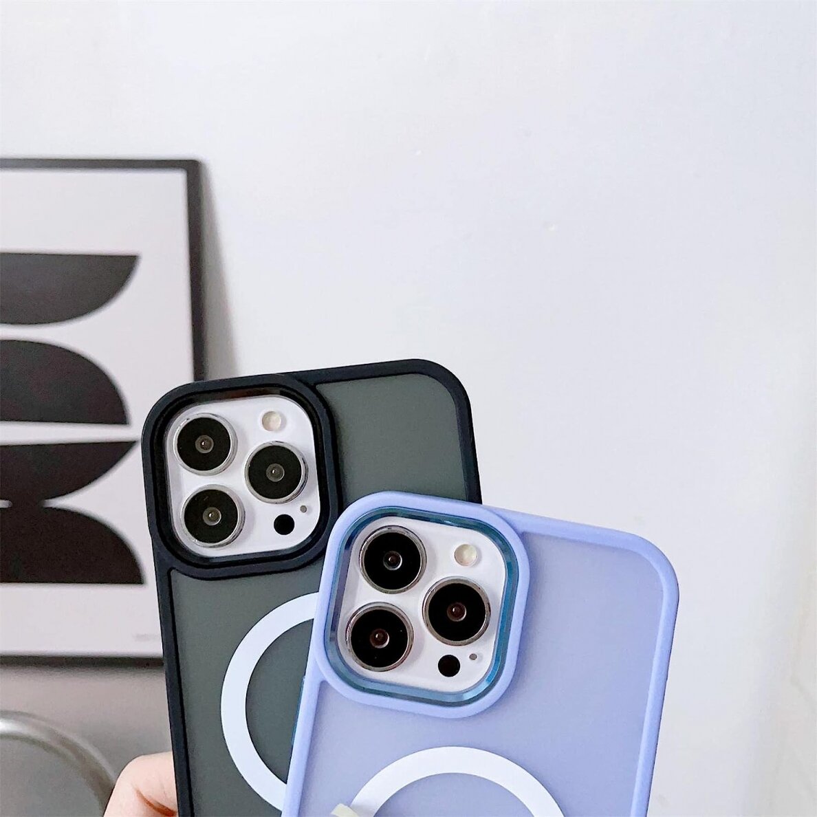 Dėklas Magnetic Color Matte iPhone 15 - Purpurinis 2 Dėklas Magnetic Color Matte iPhone 15 - Purpurinis 2
