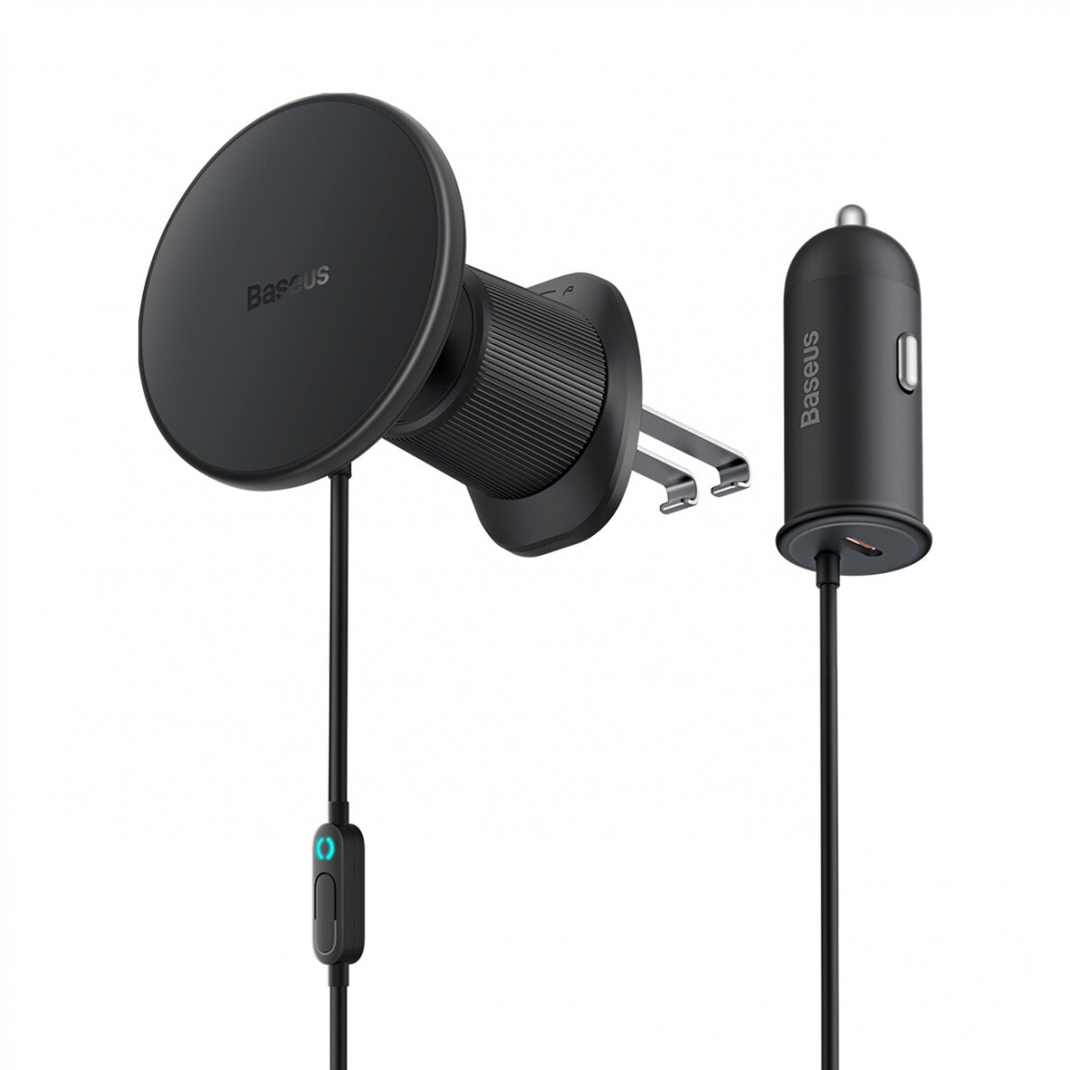 MagSafe 15W USB C 25W Baseus CW01 inductive car charger - black MagSafe 15W USB C 25W Baseus CW01 inductive car charger - black