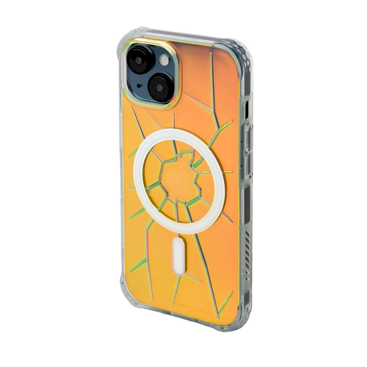 MagSafe Kingxbar PQY Crack Series Silikoninis dėklas skirta iPhone 15 - holographic MagSafe Kingxbar PQY Crack Series Silikoninis dėklas skirta iPhone 15 - holographic