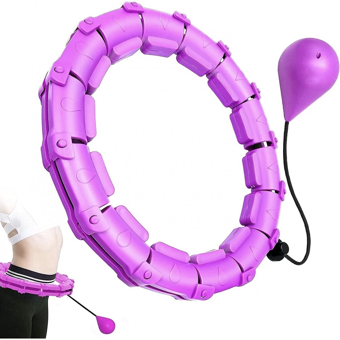 Masažuojantis gimnastikos lankas Smart Hula Hoop M1 violetinis Masažuojantis gimnastikos lankas Smart Hula Hoop M1 violetinis