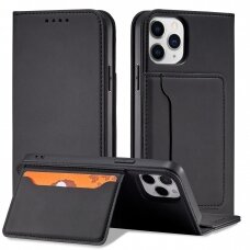 Dėklas Magnet Card Case for iPhone 12 Pro Max Juodas