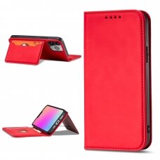 Dėklas Magnet Card Case Samsung Galaxy A54 5G Raudonas