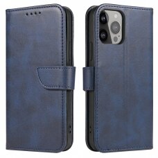 Atverčiamas dėklas Magnet Case elegant iPhone 13 Pro Mėlynas