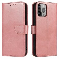 Atverčiamas dėklas Magnet Case elegant iPhone 13 Pro Rožinis