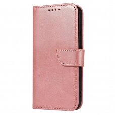 Atverčiamas Dėklas Magnet Case elegant bookcase Samsung Galaxy A12 Rožinis