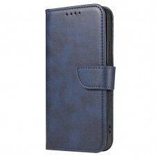 Atverčiamas Dėklas Magnet Case elegant bookcase type case with kickstand Samsung Galaxy A22 4G Mėlynas