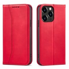 Dėklas Magnet Fancy Case for iPhone 14 Plus Raudonas