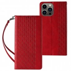 Dėklas Magnet Strap Case for iPhone 14 Pro Max Raudonas