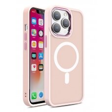 Dėklas Magnetic Color Matte iPhone 15 Pro Max - Rožinis