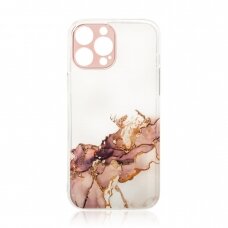 Dėklas Marble Case iPhone 12 Pro Rudas