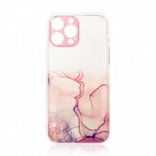 Dėklas Marble Case iPhone 12 Pro Rožinis