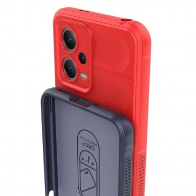 Dėklas Magic Shield Xiaomi Redmi Note 12 5G / Poco X5 5G Flexible Armor Cover Raudonas 7