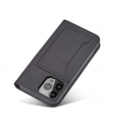 Dėklas Magnet Card Case for iPhone 14 Pro Juodas 7