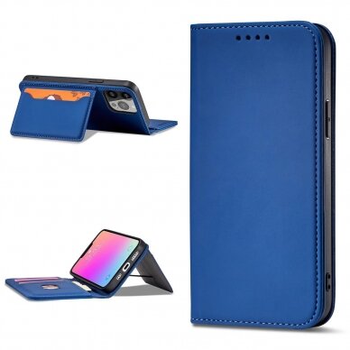 Dėklas Magnet Card Case for iPhone 14 Pro Mėlynas 10