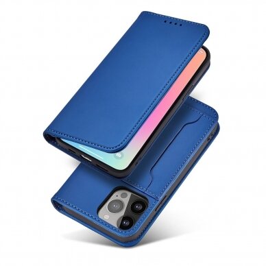 Dėklas Magnet Card Case for iPhone 14 Pro Mėlynas 2