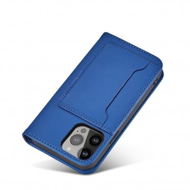Dėklas Magnet Card Case for iPhone 14 Pro Mėlynas 7