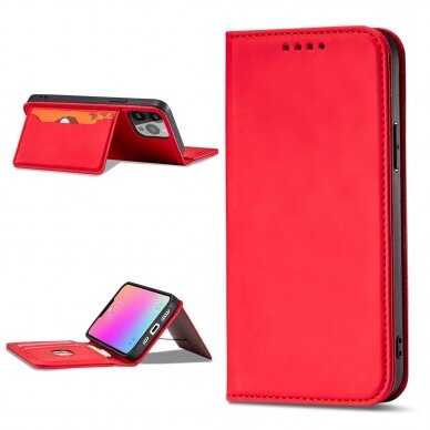 Dėklas Magnet Card Samsung Galaxy S23 Plus Raudonas 4