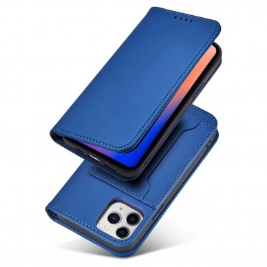 Dėklas Magnet Card Case for iPhone 12 Pro Max Mėlynas 4