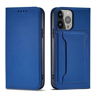 Dėklas Magnet Card Case for iPhone 13 mini Mėlynas 14