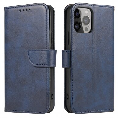 Atverčiamas dėklas Magnet Case elegant iPhone 13 Pro Mėlynas Atverčiamas dėklas Magnet Case elegant iPhone 13 Pro Mėlynas