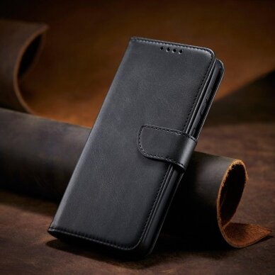Atverčiamas Dėklas Magnet Case Elegant skirtas Samsung Galaxy S22 Ultra Juodas 8