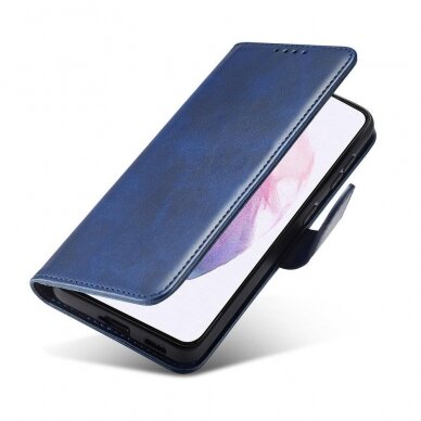 Atverčiamas Dėklas Magnet Case Elegant skirtas Samsung Galaxy S22 Ultra Mėlynas 1