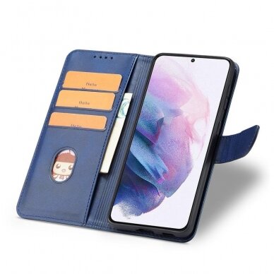 Atverčiamas Dėklas Magnet Case Elegant skirtas Samsung Galaxy S22 Ultra Mėlynas 2