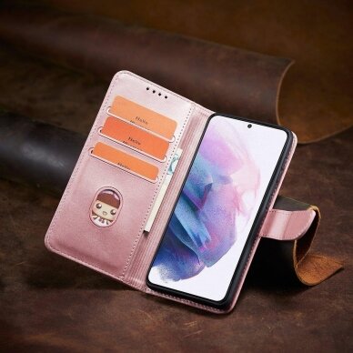 Atverčiamas Dėklas Magnet Case Elegant Skirtas Samsung Galaxy S22 Plus Rožinis 5