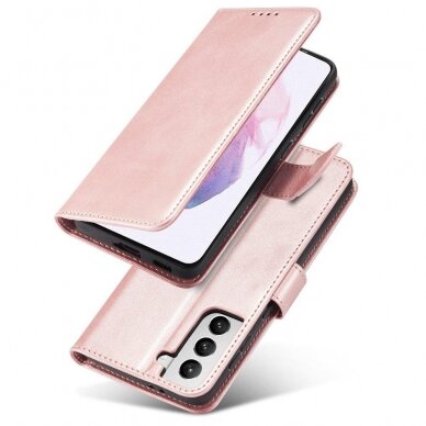 Atverčiamas Dėklas Magnet Case Elegant Skirtas Samsung Galaxy S22 Plus Rožinis 6