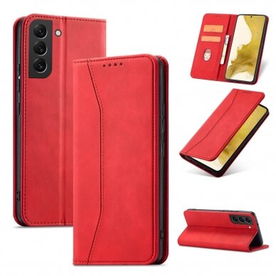 Dėklas Magnet Fancy Samsung Galaxy S23 Raudonas 11
