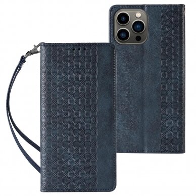 Dėklas Magnet Strap Case for iPhone 12 Pro Max Mėlynas