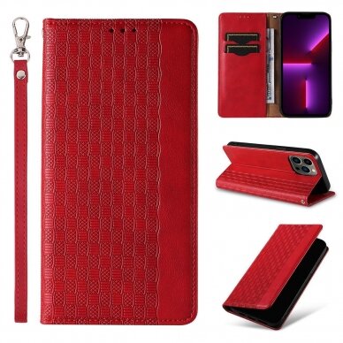Dėklas Magnet Strap Case Samsung Galaxy S23 Raudonas 6