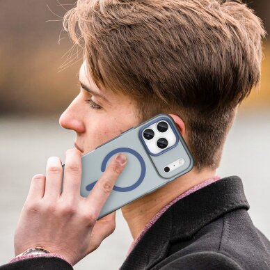 iPhone 17 Pro Magnetic Abrasive dėklas, suderinamas su MagSafe – matinės mėlynos spalvos 6