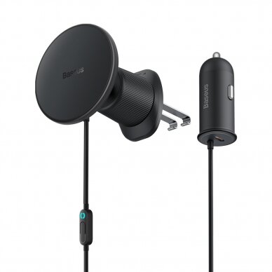 MagSafe 15W USB C 25W Baseus CW01 inductive car charger - black MagSafe 15W USB C 25W Baseus CW01 inductive car charger - black