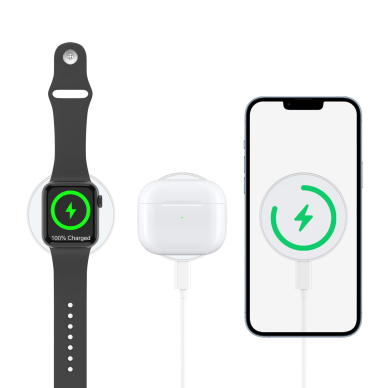 MagSafe Choetech T603-F inductive charger with holder - Baltas 3 MagSafe Choetech T603-F inductive charger with holder - Baltas 3