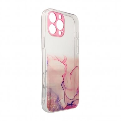 Dėklas Marble Case iPhone 12 Pro Rožinis 1