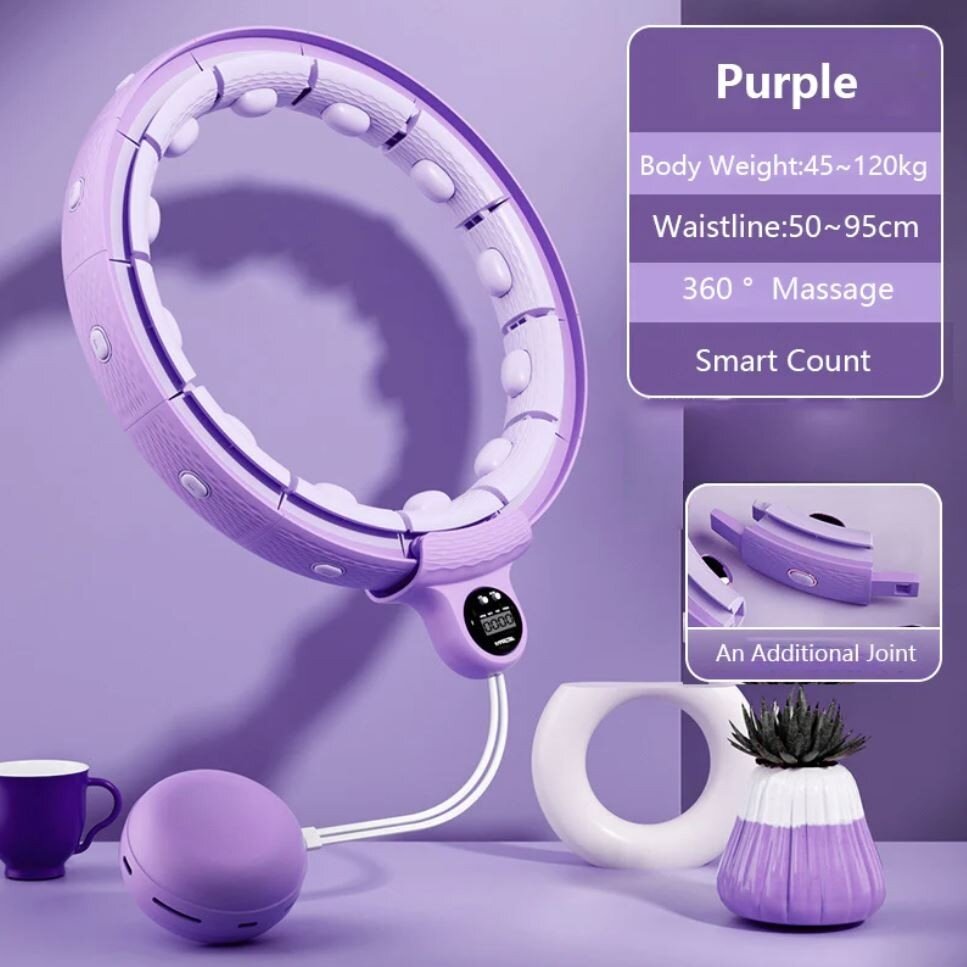 Masažuojantis gimnastikos lankas Smart Hula Hoop HHP007 violetinis Masažuojantis gimnastikos lankas Smart Hula Hoop HHP007 violetinis