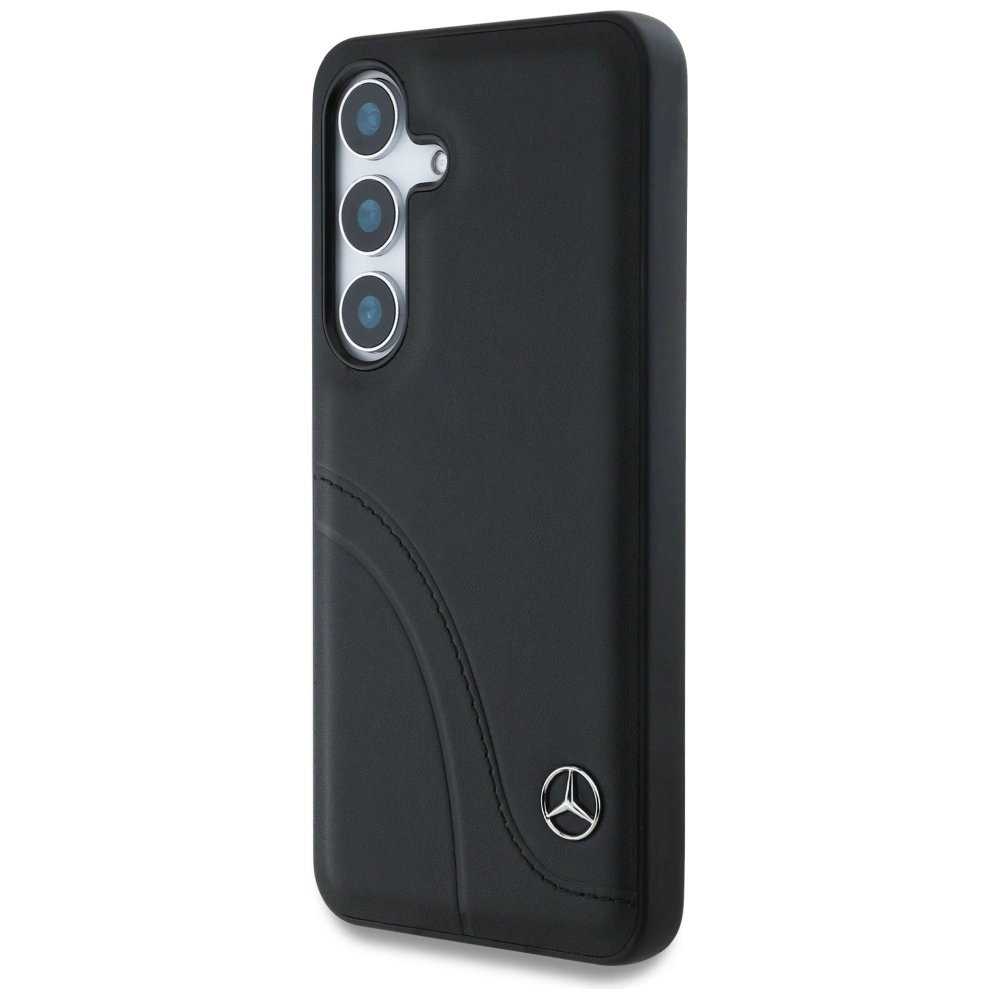 Mercedes Odinis Curved Stitches Dėklas skirtas Samsung Galaxy S25 - Juodas 1 Mercedes Odinis Curved Stitches Dėklas skirtas Samsung Galaxy S25 - Juodas 1