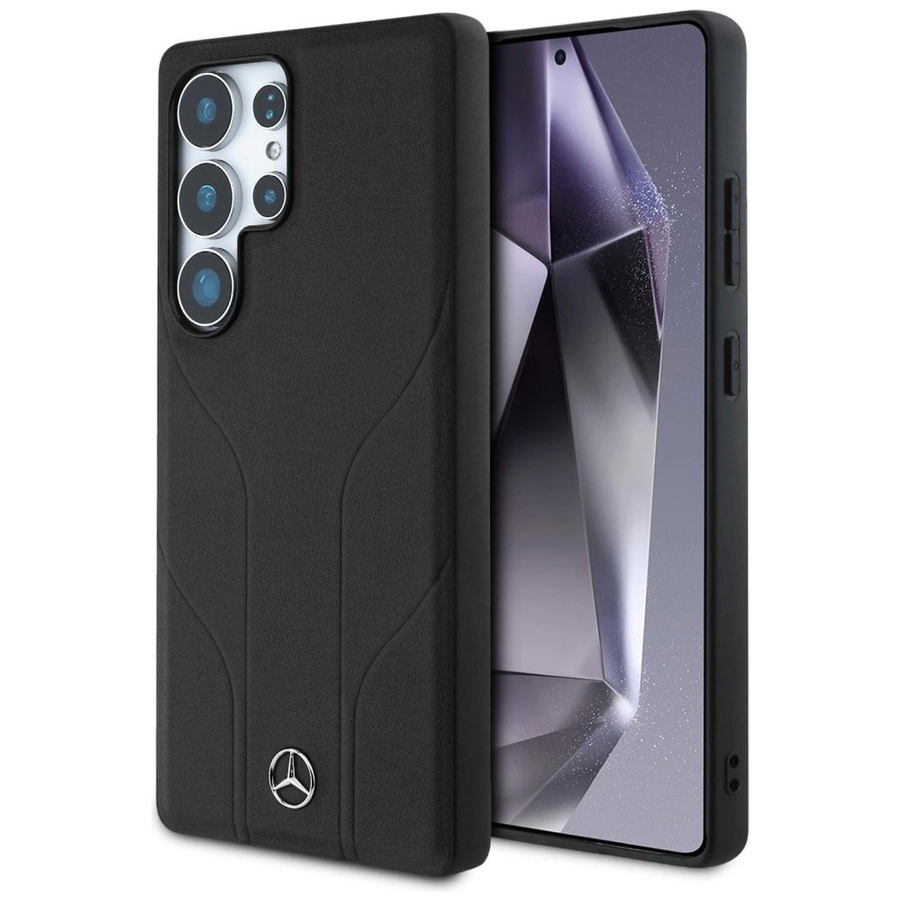 Mercedes Odinis Debossed Lines MagSafe Dėklas skirtas Samsung Galaxy S25 Ultra - Juodas
